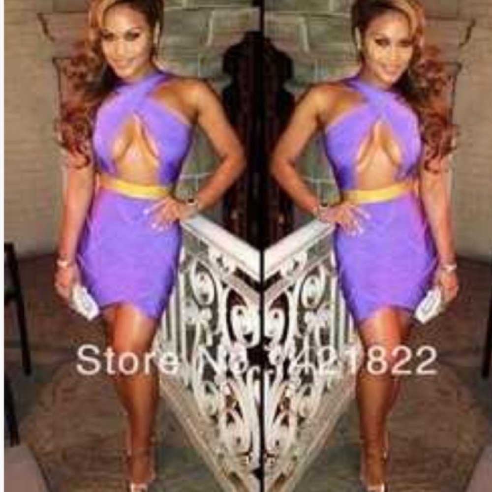 Purple bandage dress
